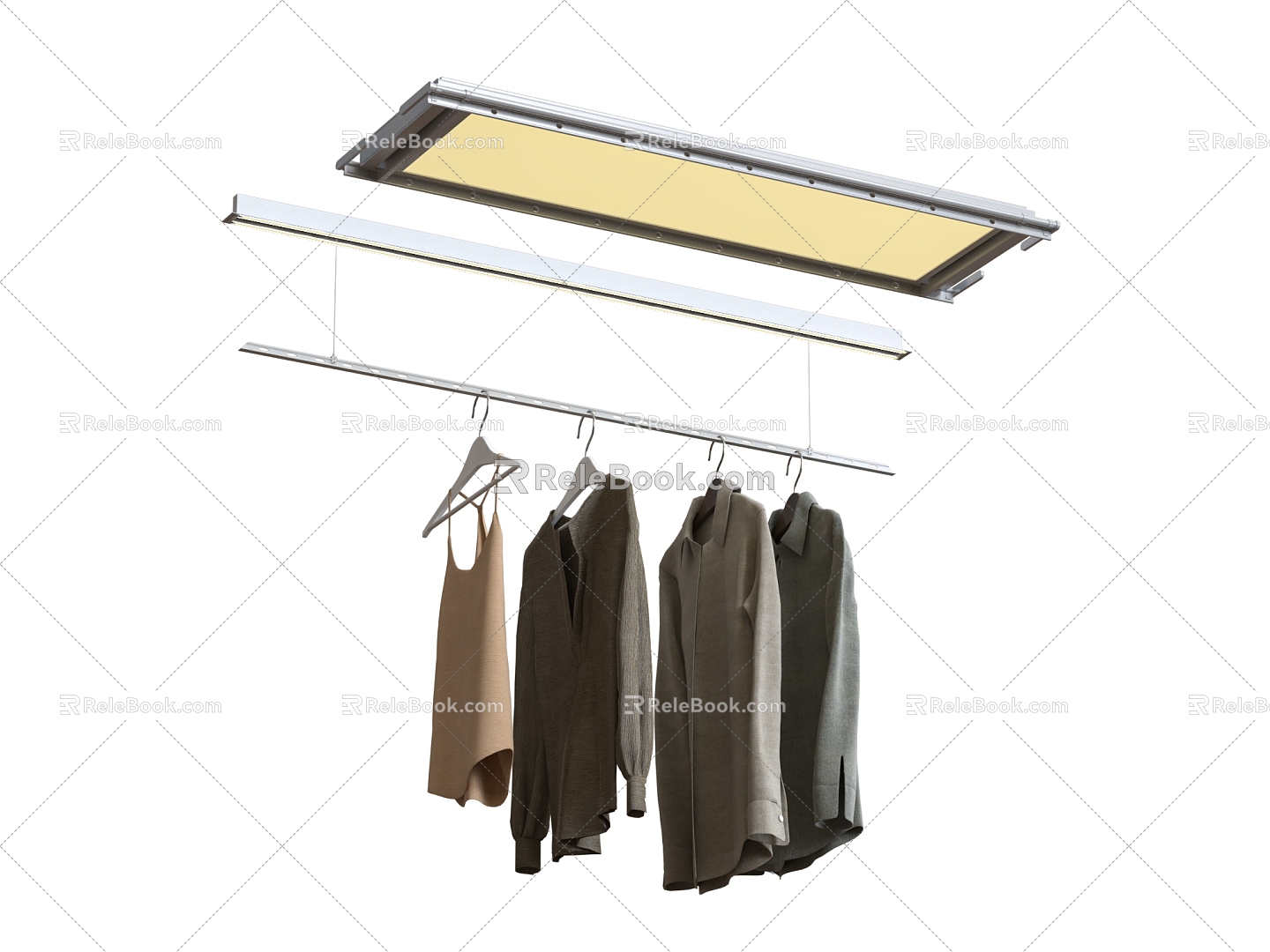 Modern electric retractable drying rack 3d model