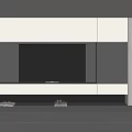 Sleek Modern TV Wall Design With White Cabinets Black Panel And Light Wall 3d model