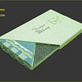 Elegant Lifestyle Book With White Cover Dine Signature Lifestyle Text Blue Gray Patterned Inner Pages