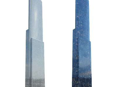 Modern High Rise Office Towers With Glass Curtain Walls And Dual Architectural Design 3d model