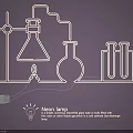 Modern Science Inspired Neon Lamp Combination With Glass Lab Flask And Test Tubes