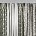 Elegant Modern Curtains With Geometric Patterns And Green Gray Fabric Design 3d model