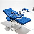 Professional Blue Medical Examination Table With Adjustable Armrests Ergonomic Design And White Base