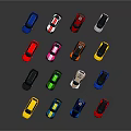 Multiple Colorful Model Cars In Various Colors Arranged On Dark Background