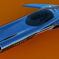 Futuristic Aerodynamic Sports Car With Sleek Metallic Finish On Orange Background