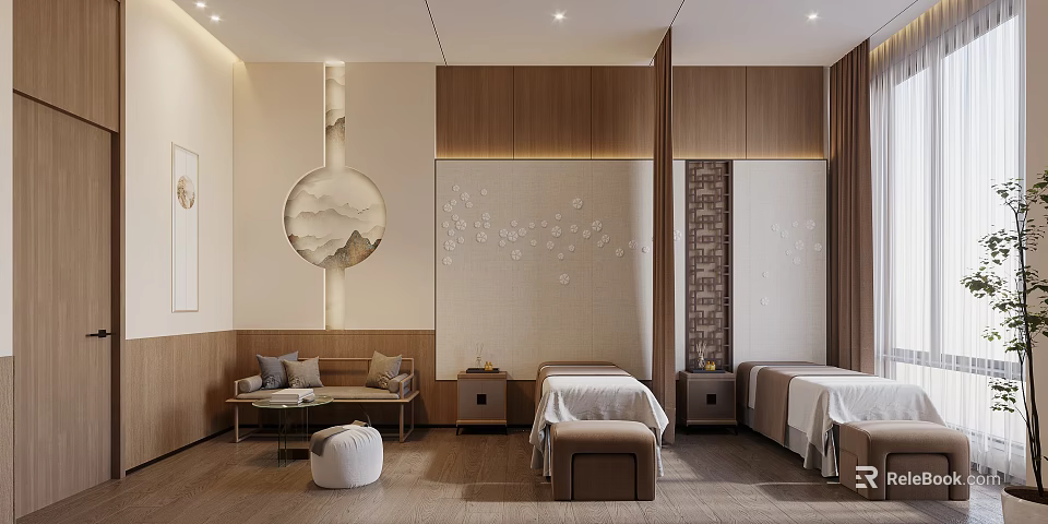Hospital Outpatient Clinic With Comfortable Waiting Area And Medical Consultation Rooms 3d model 