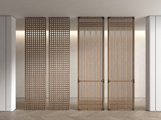 New Chinese Style Screen Partition Wooden Screen Wooden Partition Porch Partition 3d model