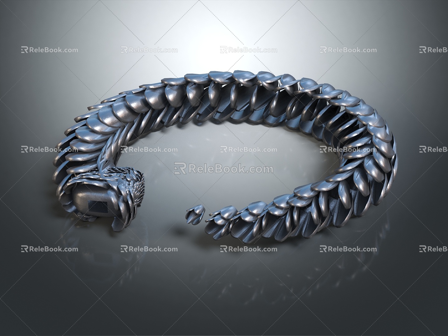 Modern Bracelet Ornamental Snake Jewelry Metal Jewelry Snake Bracelet 3d model