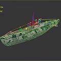 Camouflage Military Boat With Green White Pattern And Deck Antenna Design