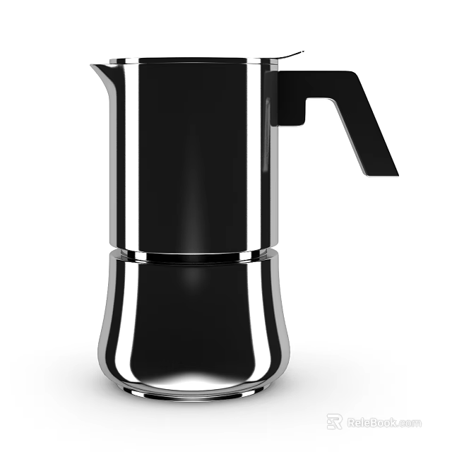 Modern Black Silver Stainless Steel Coffee Dinnerware Set With Sleek Design For Home 3d model 