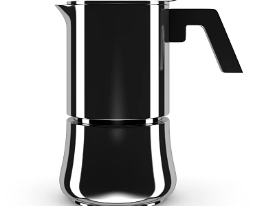 Modern Black Silver Stainless Steel Coffee Dinnerware Set With Sleek Design For Home 3d model