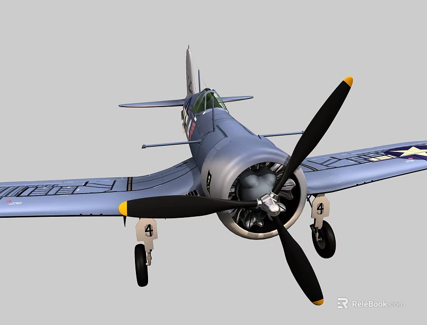 Vintage Passenger Airplane With Propeller Gray Body Landing Gear Down And Star Emblem On Wings 3d model 