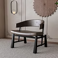 Modern Gray Leather Leisure Chair With Curved Backrest And Black Wooden Legs In Interior