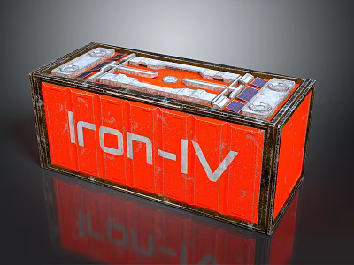 Red Iron IV Storage Box For Household Tools And Supplies 3d model