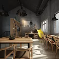 Book Art Design For Industrial Library With Mezzanine And Chairs