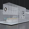 Modern Exhibition White Online Red Drink Exhibition Hall 3d model