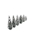 Snow Covered Evergreen Trees of Various Heights in Scenic Winter Landscape