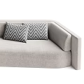 Modern Two Seater Sofa With Light Fabric Upholstery And Chevron Pattern Pillows 3d model