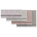Soft Colored Curtains With Decorative Ball Trim And Layered Hanging Design For Interior Decoration