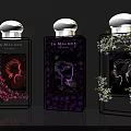 Jo Malone Perfume Bottles With Floral Decorations And Colorful Design Elements 3d model