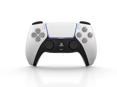 PlayStation Wireless Game Controller Entertainment Device with White Black Design Buttons and Joysticks 3d model
