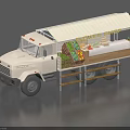 White Mobile Utility Truck With Open Sided Awning Selling Fresh Fruits Vegetables