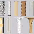 Decorative Columns With Various Textured Surfaces And Modern Design Styles