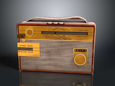 Vintage Zenith Radio With Long Wave Medium Wave And Wooden Case Design 3d model