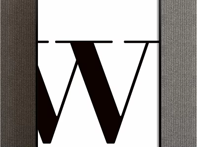 Minimalist Black Letter W Design On White Background With Dark Frames 3d model