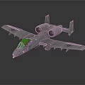 Military Aircraft Model With Twin Engines Gray Metallic Wings And Reflective Surface