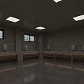 Modern Bright Spacious Public Toilet With Light Stone Tile Interior Design And Standard Wash Facilities
