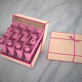 Interactive Zone Displaying Pink Roses In Box And Sweet Roses Gift Package