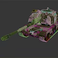 Military Camouflage Armored Tank With Long Cannon And Tracks Design