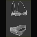 Purple Mesh Underwear Set With Black Straps And Stylish Design Details