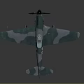 Vintage Grey Fighter Jet Model With Red Star Number 22 And Propeller