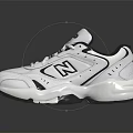 White Sports Shoes With Modern Design Gray Accents And Reflective Details