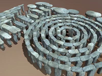 Spiral Stone Structure With Gray Natural Stones And Circular Arrangement Design 3d model