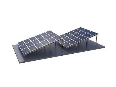 Modern solar panels 3d model