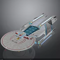 Cosmic Spacecraft Model With Circular Module Blue Panels And White Structure