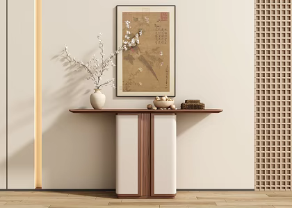 New Chinese Style Entrance End View Desk End View Desk End View Entrance Cabinet Case 3d model