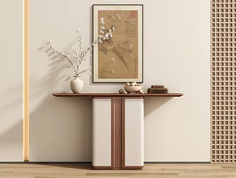 New Chinese Style Entrance End View Desk End View Desk End View Entrance Cabinet Case 3d model