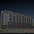 Modern Multi Story Residential Building With Ground Floor Shops And Greenery Plaza