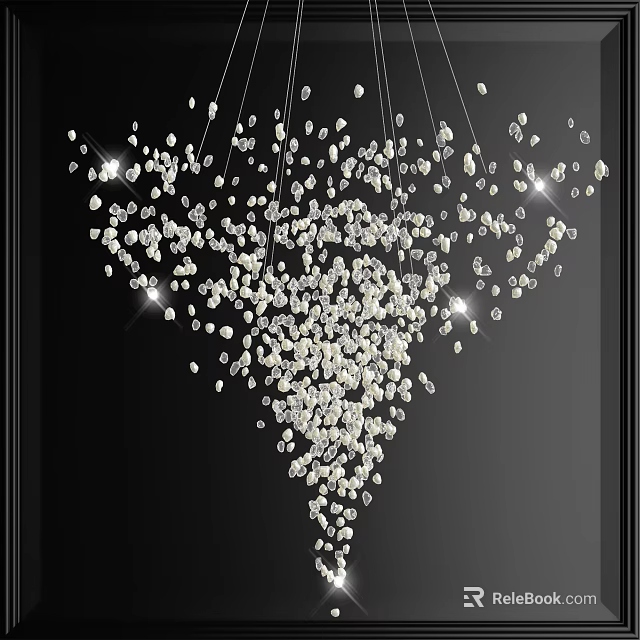 Stylish Modern Crystal Chandelier with Sparkling Hanging Crystals Unique Structure and Elegant Design 3d model 