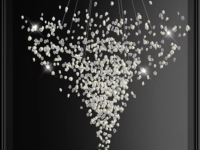 Stylish Modern Crystal Chandelier with Sparkling Hanging Crystals Unique Structure and Elegant Design 3d model