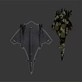 Two Military Fighter Jets Gray And Camouflage Displayed On Dark Background