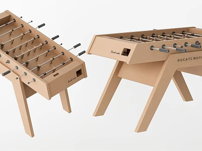 Modern Wooden Foosball Tables With Minimalist Design And Sturdy Legs For Indoor Play 3d model
