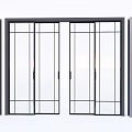 Modern Sliding Doors With Glass Panels And Metal Frames In Open Close Positions