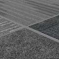 Gray Square Rug with Woven Texture and Cross Pattern for Living Room Decor