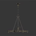 Vintage Metal Hanging Lamp With Decorative Chain And Support Brackets