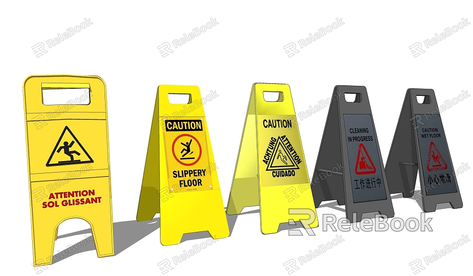 Modern carefully slippery sign model